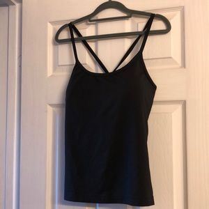 Athleta black twist back tank